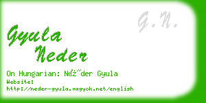 gyula neder business card